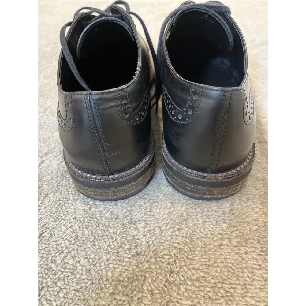 TOD'S Brogues Black Dress Shoes 8 Wingtip‎ Derby Made In Italy